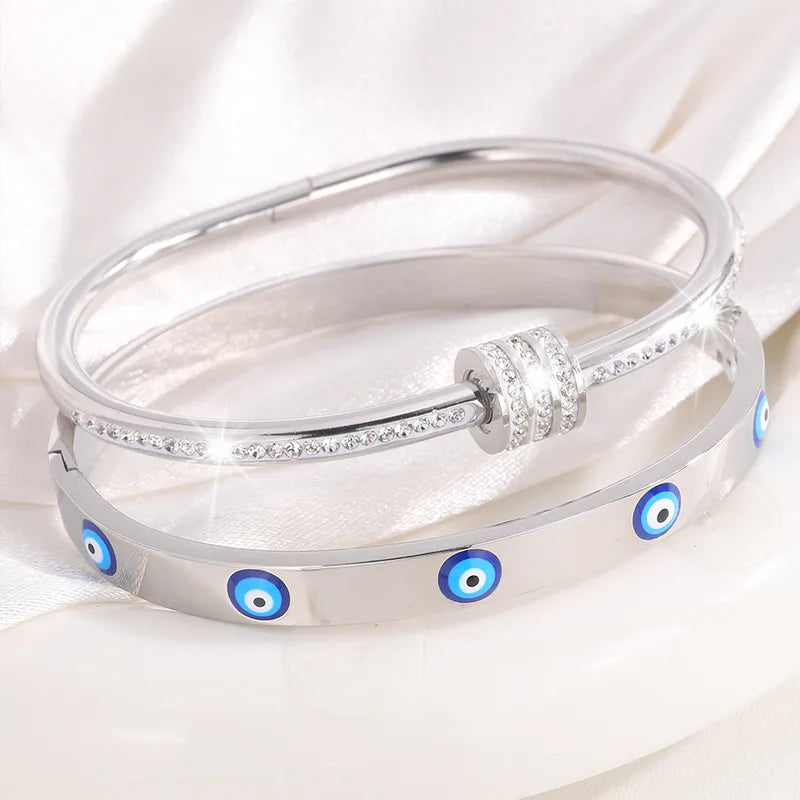 Elegant French Style Classic Style Eye 304 Stainless Steel Bangle In Bulk