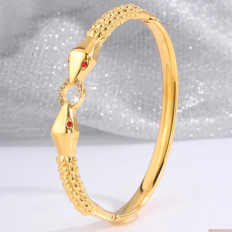 Elegant French Style Classic Style Snake 304 Stainless Steel Bangle In Bulk