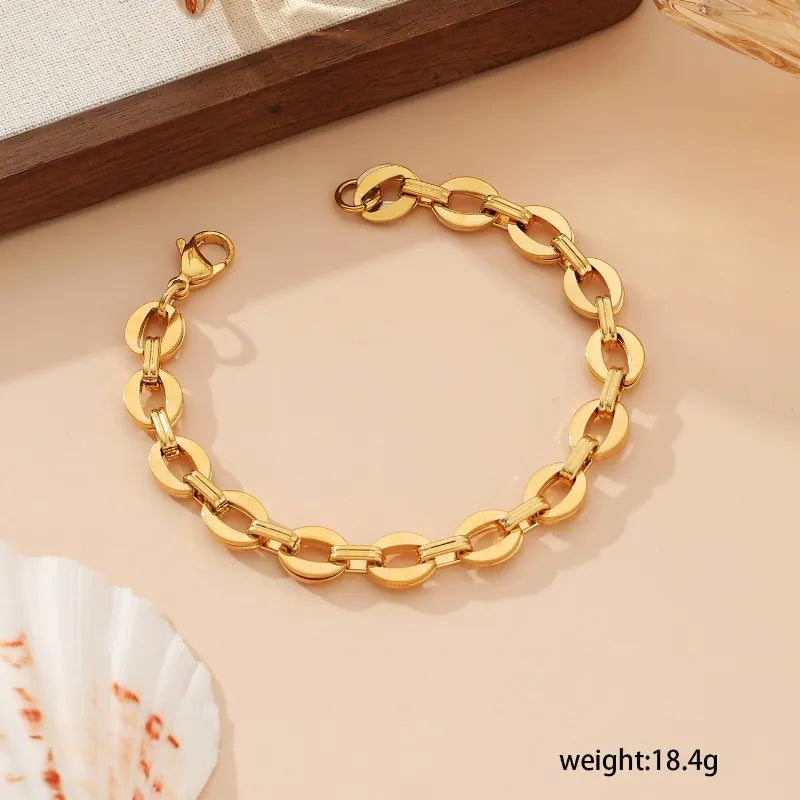 Elegant Luxurious Solid Color Solid Color 304 Stainless Steel Bracelets In Bulk