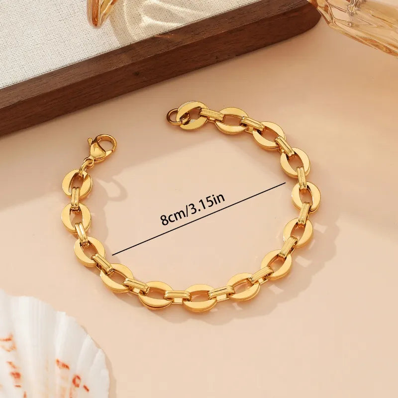 Elegant Luxurious Solid Color Solid Color 304 Stainless Steel Bracelets In Bulk