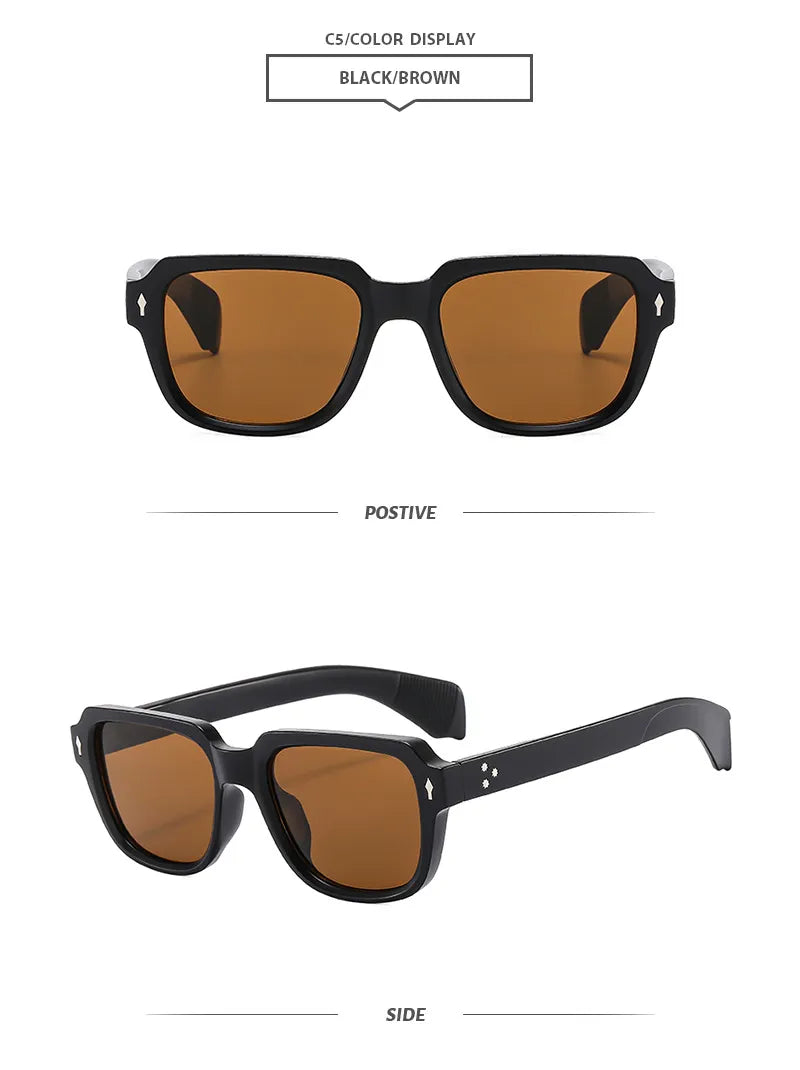 Elegant Simple Style Color Block Ac Square Full Frame Women's Sunglasses