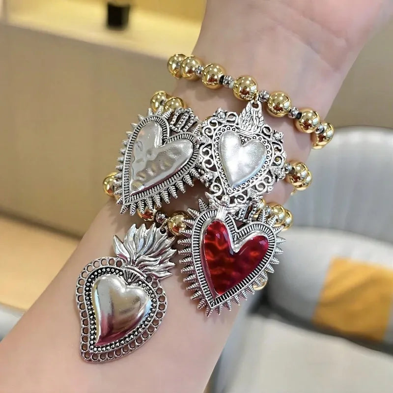 Elegant Simple Style Heart Shape Alloy Wholesale Bracelets