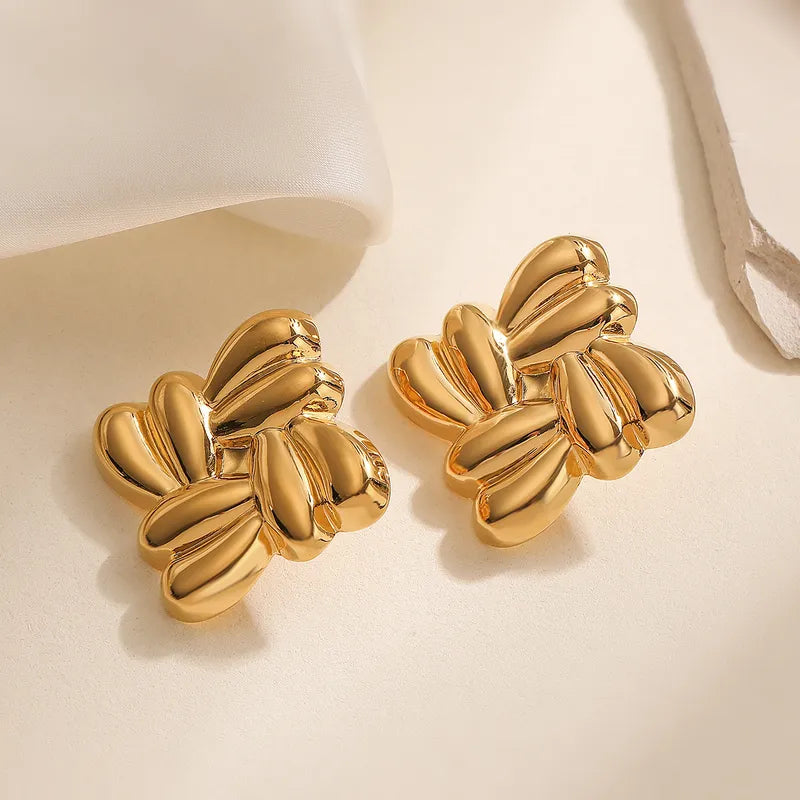 Europe And America Hot Fashion Butterfly Geometric Stainless Steel Studs Female Niche Exaggerating Unique Earrings