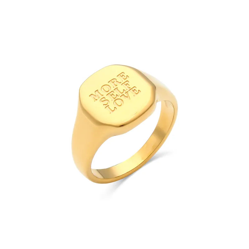 Fashion English Letters Ring Electroplated 18k Gold Ring Women's Jewelry Wholesale