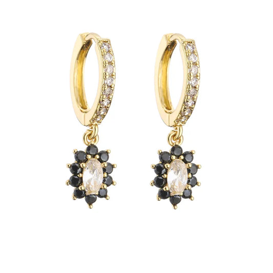 Fashion Geometric Zircon Colored Zircon Earrings