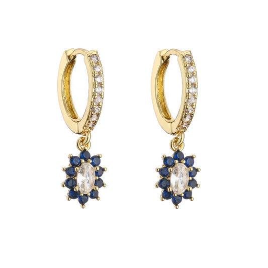 Fashion Geometric Zircon Colored Zircon Earrings