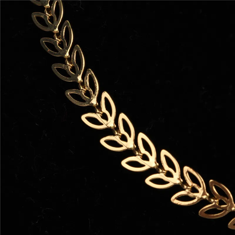 Fashion New Fishbone Chain Hot-sale Real Gold Plated Color Preservation Sequin Copper Necklace Wholesale