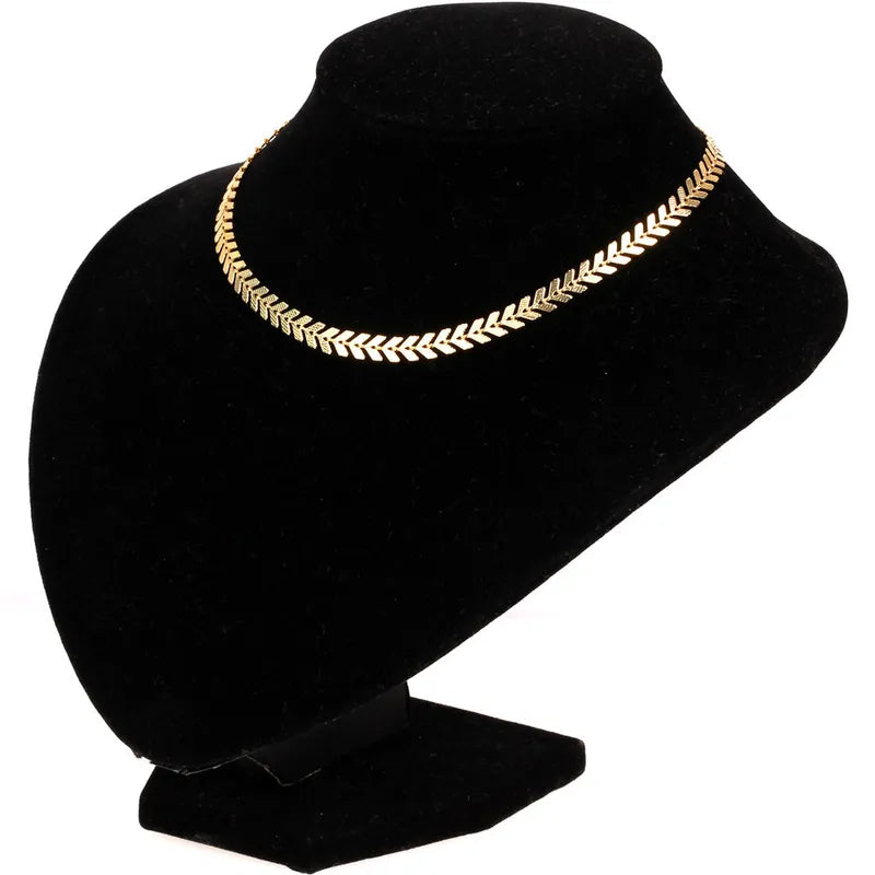 Fashion New Fishbone Chain Hot-sale Real Gold Plated Color Preservation Sequin Copper Necklace Wholesale