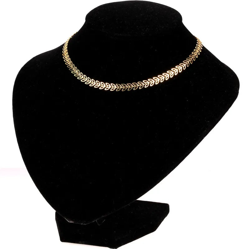 Fashion New Fishbone Chain Hot-sale Real Gold Plated Color Preservation Sequin Copper Necklace Wholesale