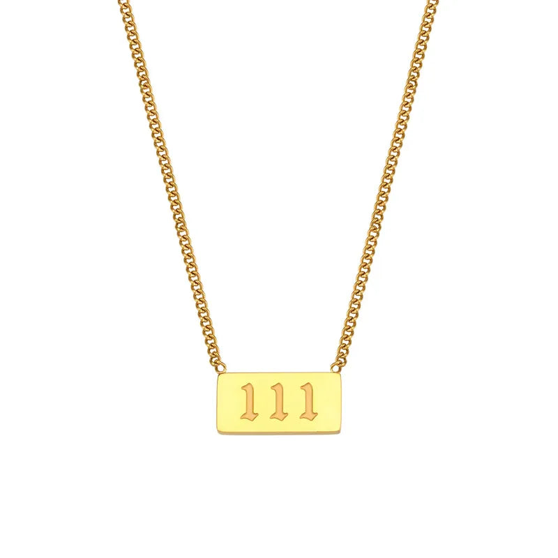 Fashion Number Stainless Steel Plating Gold Plated Necklace