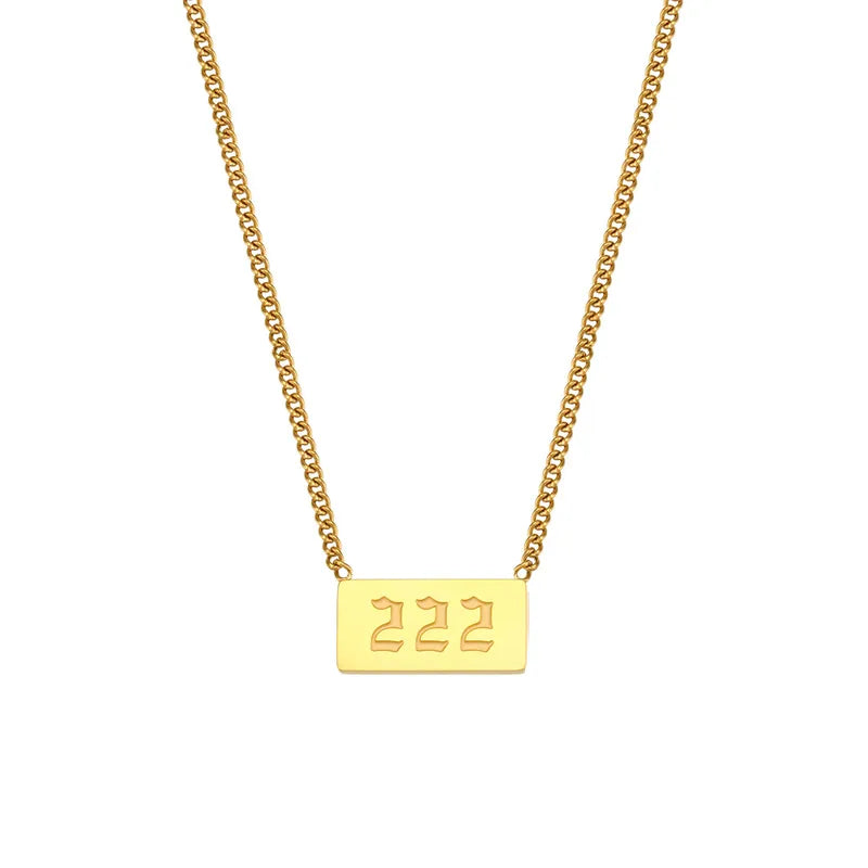 Fashion Number Stainless Steel Plating Gold Plated Necklace