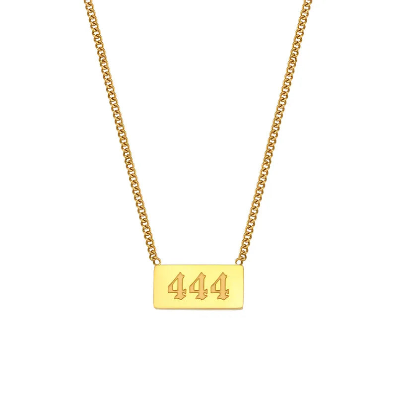 Fashion Number Stainless Steel Plating Gold Plated Necklace