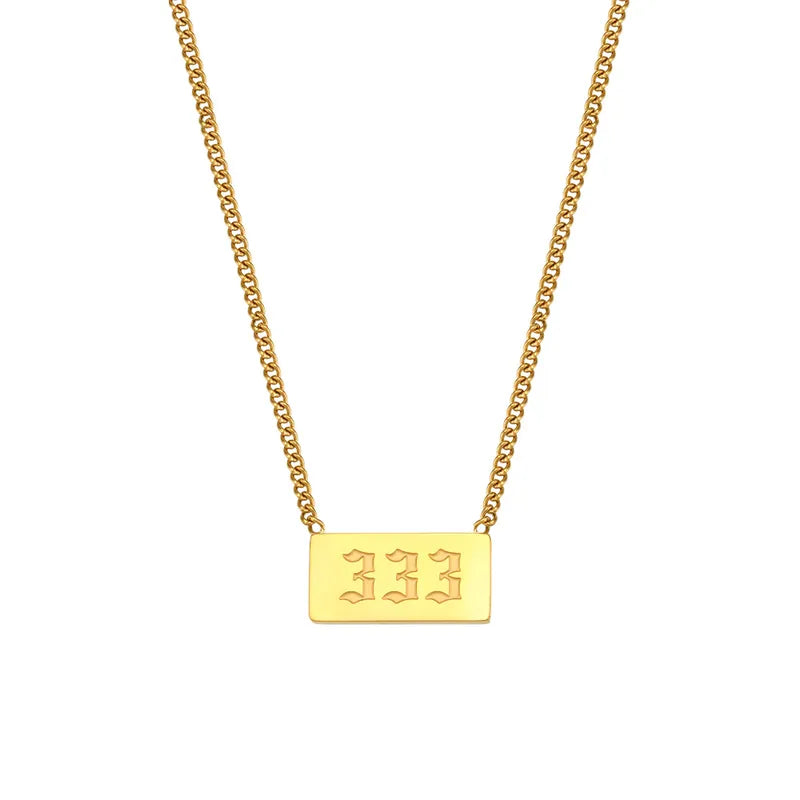 Fashion Number Stainless Steel Plating Gold Plated Necklace