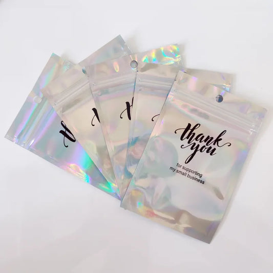 100 pcs Fashion Simple Style Letter Synthetics 3d Print Transparent Jewelry Packaging Bags