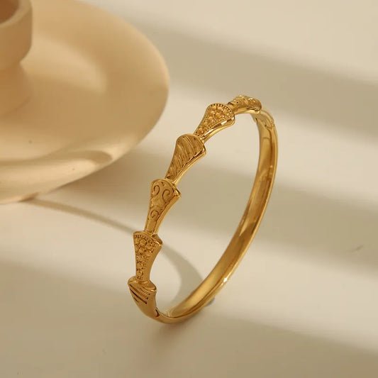 French Style Simple Style Solid Color 304 Stainless Steel 18K Gold Plated Zircon Bangle In Bulk