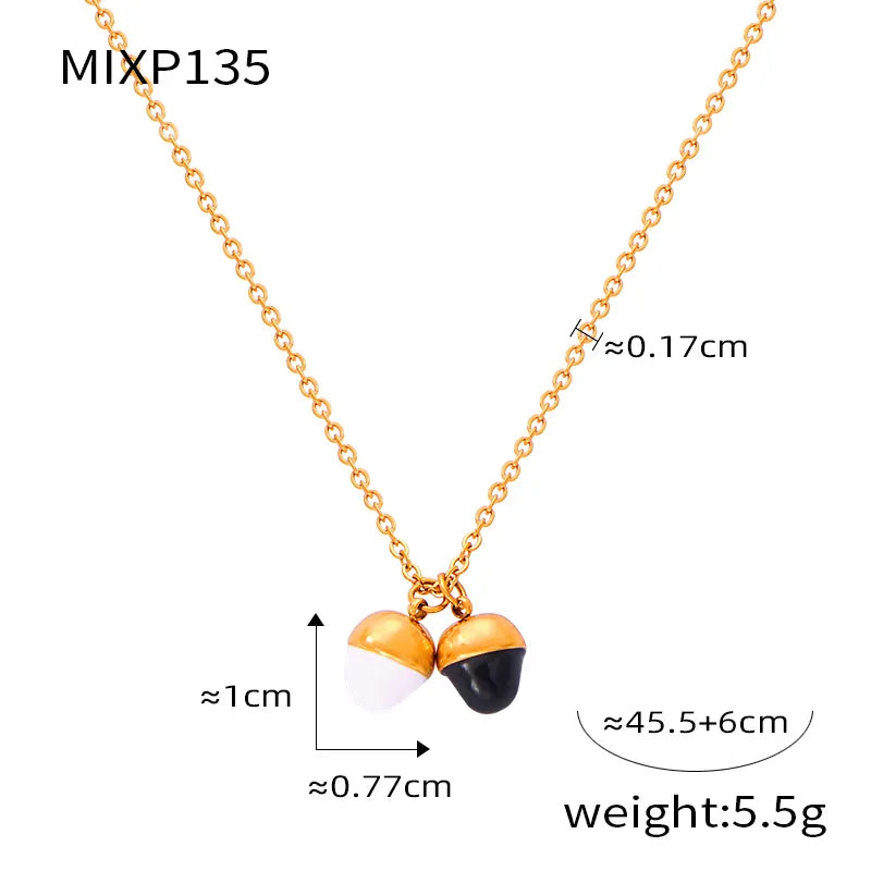 Freshwater Pearl Titanium Steel 18K Gold Plated IG Style Casual Commute Beaded Plating Inlay Oval Heart Shape Artificial Pearls Pendant Necklace