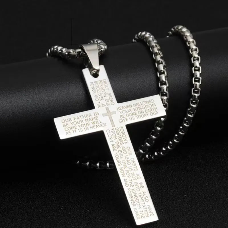 Hip-Hop Punk Geometric Cross Titanium Steel Polishing Men's Pendant Necklace