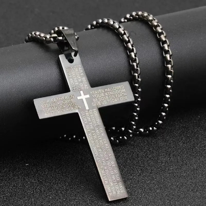 Hip-Hop Punk Geometric Cross Titanium Steel Polishing Men's Pendant Necklace