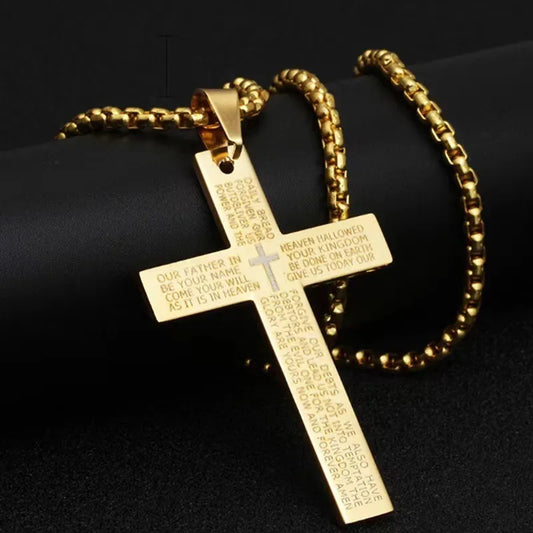 Hip-Hop Punk Geometric Cross Titanium Steel Polishing Men's Pendant Necklace