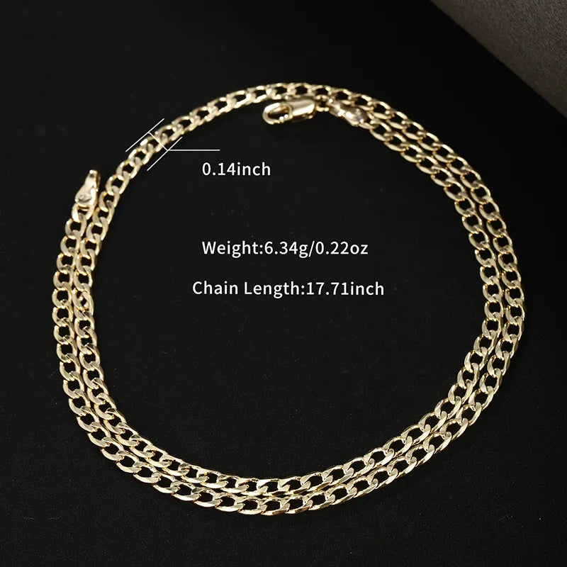 Hip-hop Xuping Simple Style Solid Color Copper Alloy Plating 14k Gold Plated Men's Necklace