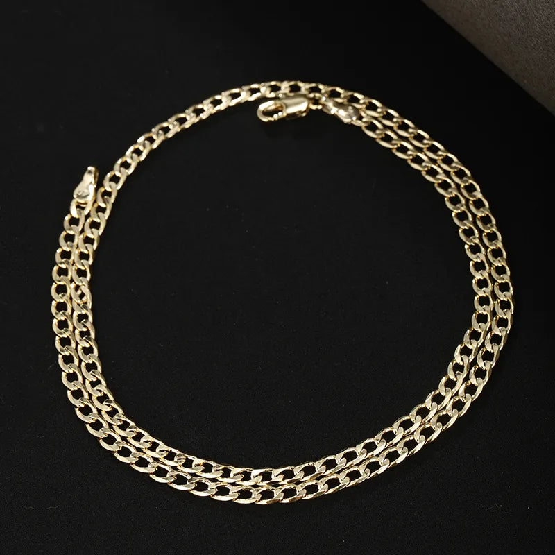 Hip-hop Xuping Simple Style Solid Color Copper Alloy Plating 14k Gold Plated Men's Necklace