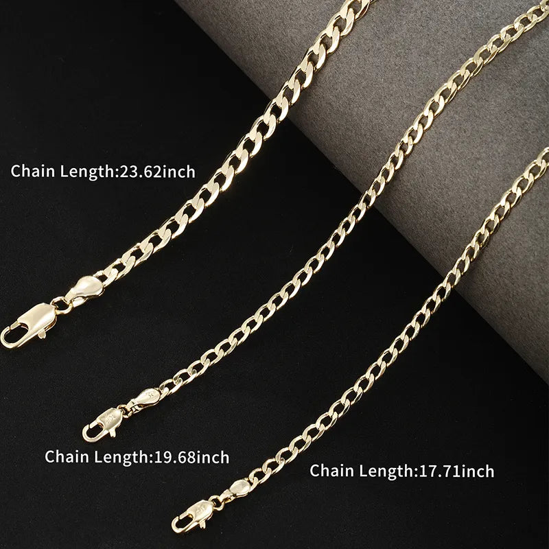 Hip-hop Xuping Simple Style Solid Color Copper Alloy Plating 14k Gold Plated Men's Necklace