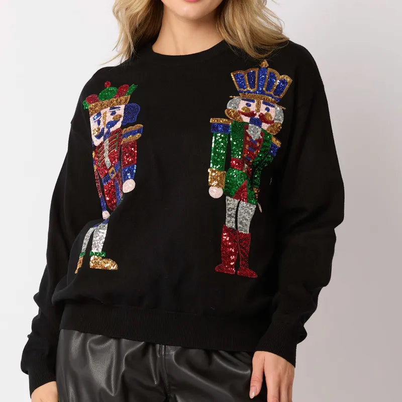 Hoodies & Sweatshirts Long Sleeve Sequins Casual Streetwear Cartoon Nutcracker