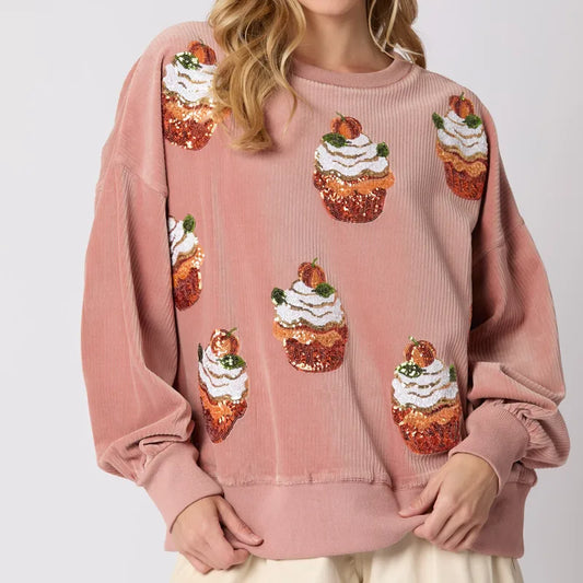 Hoodies & Sweatshirts Long Sleeve Sequins Streetwear Cake