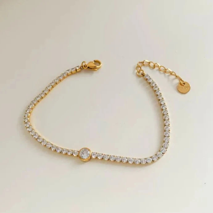 IG Style Modern Style Geometric 304 Stainless Steel 16K Gold Plated White Gold Plated Gold Plated Zircon Bracelets In Bulk