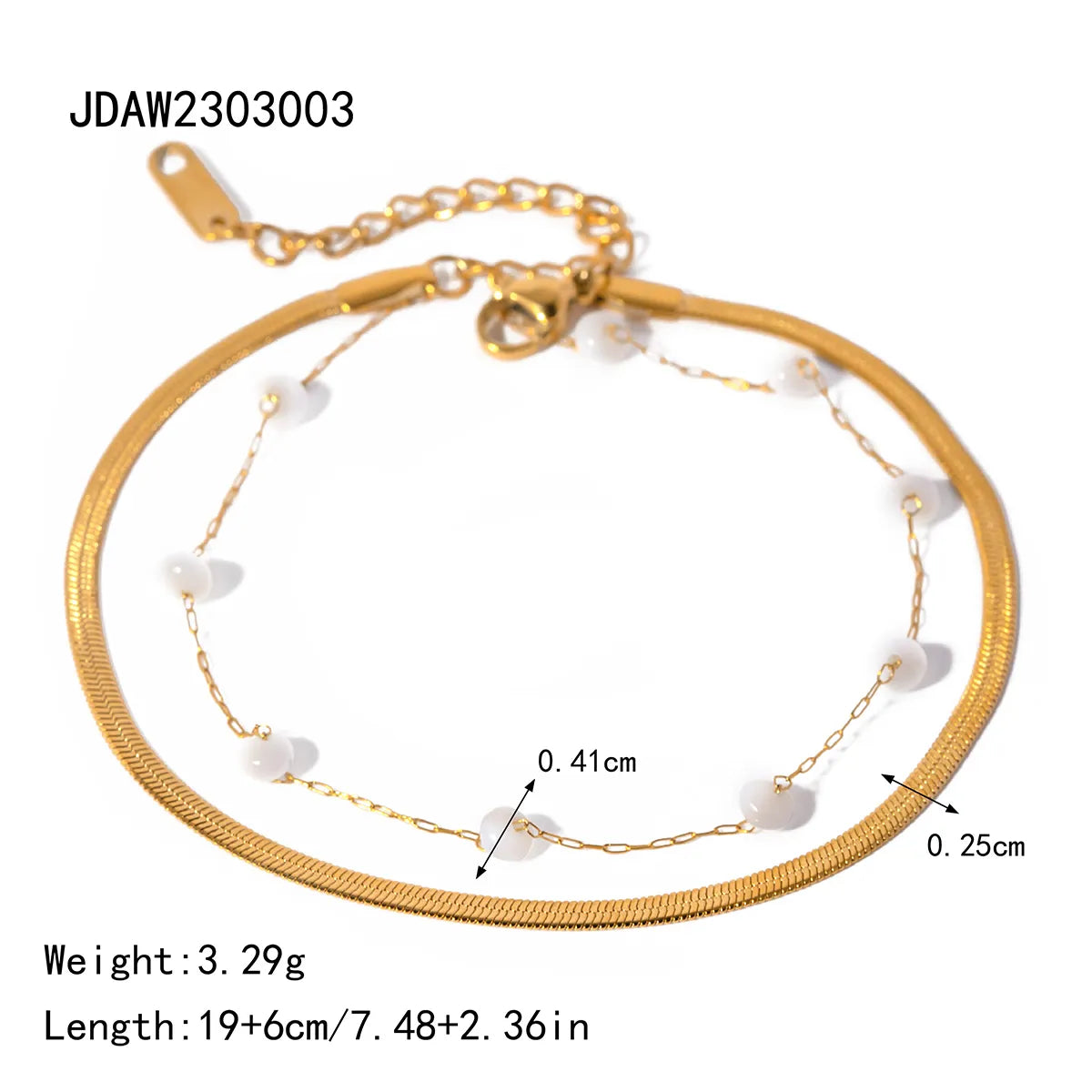 IG Style Simple Style Solid Color 18K Gold Plated 304 Stainless Steel Wholesale Anklet