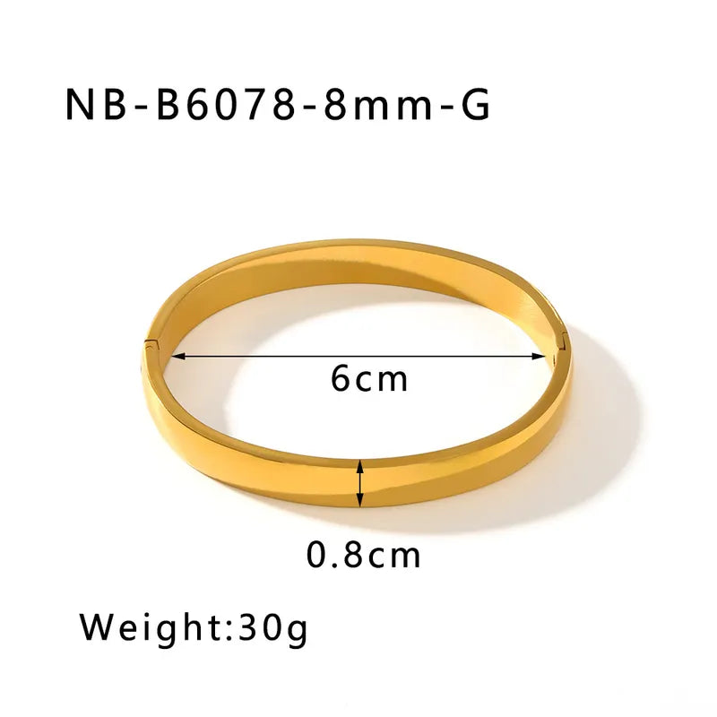 IG Style Simple Style Solid Color 304 Stainless Steel Bangle In Bulk