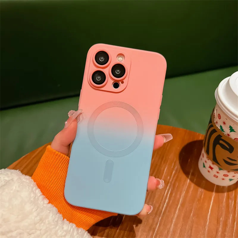 Ins Style Gradient Color Silica Gel Phone Cases