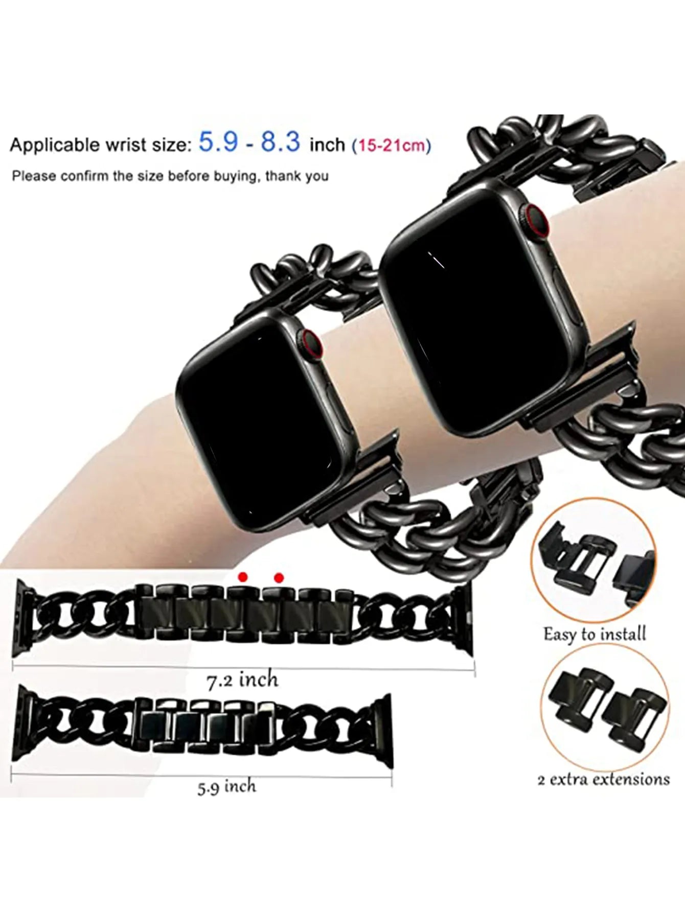 Metal Denim Chain Strap For Watch Simple Fashion Strap