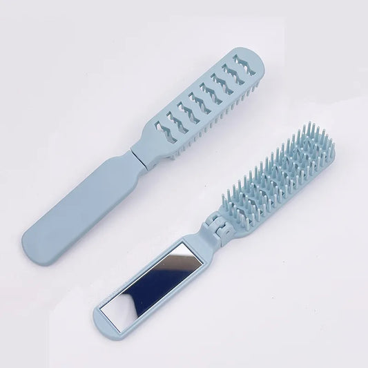 Mirror Comb Integrated Folding Small Portable Comb With Mirror For Girls Pink Cute Portable Wholesale