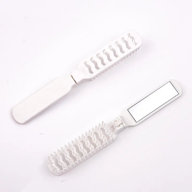 Mirror Comb Integrated Folding Small Portable Comb With Mirror For Girls Pink Cute Portable Wholesale