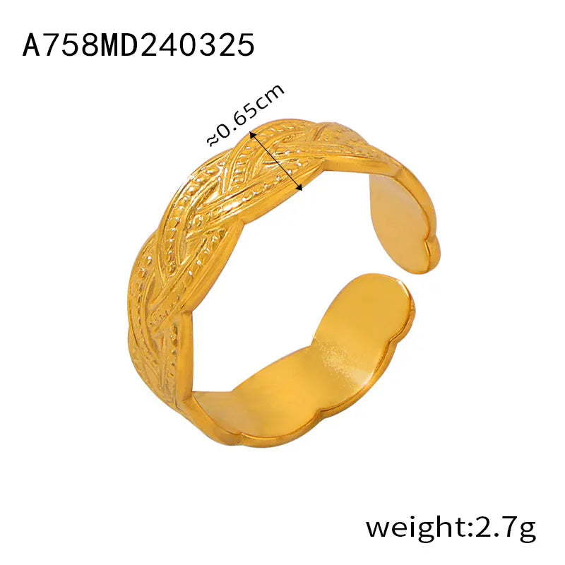 Modern Style Classic Style Commute C Shape Solid Color Titanium Steel Open Rings In Bulk