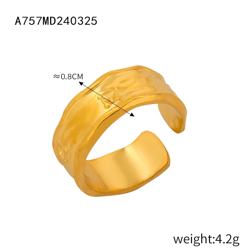 Modern Style Classic Style Commute C Shape Solid Color Titanium Steel Open Rings In Bulk