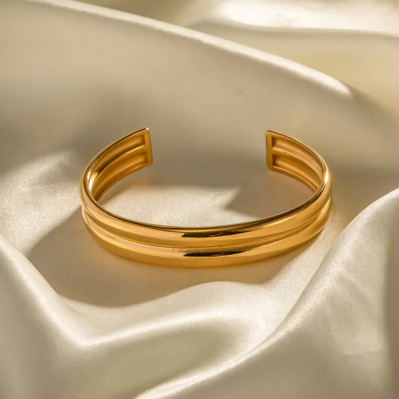 Modern Style Classic Style Solid Color 316 Stainless Steel 18K Gold Plated In Bulk