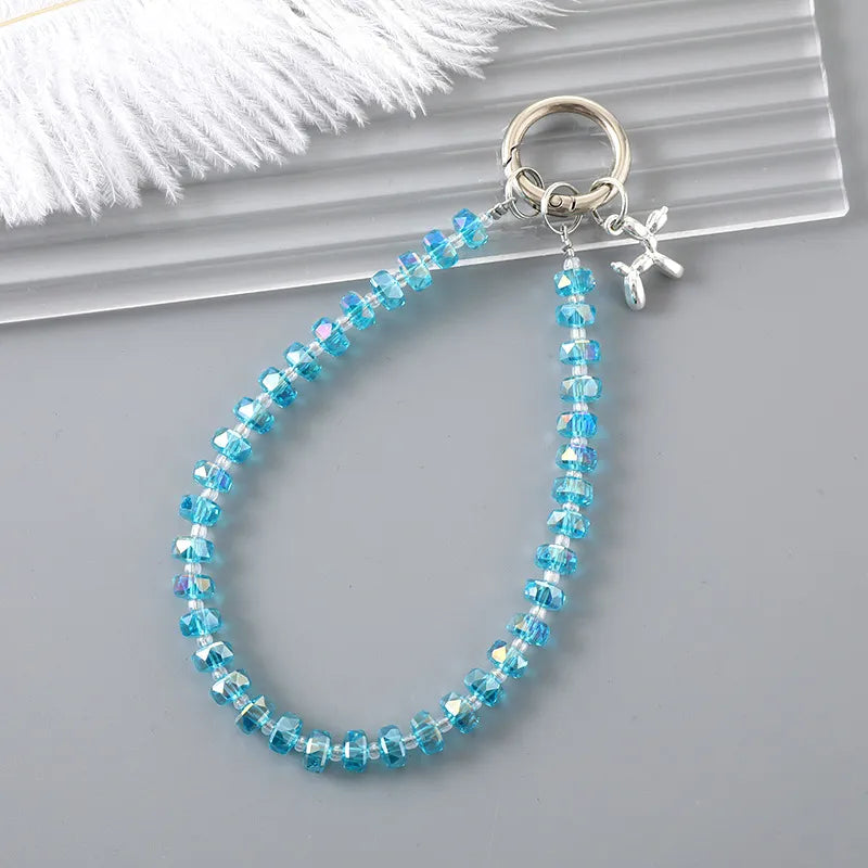 Modern Style Korean Style Dog Artificial Crystal Alloy Plastic Beaded Bag Pendant Mobile Phone Chain