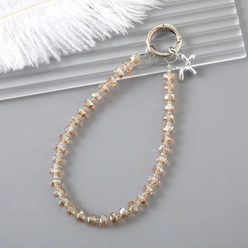 Modern Style Korean Style Dog Artificial Crystal Alloy Plastic Beaded Bag Pendant Mobile Phone Chain