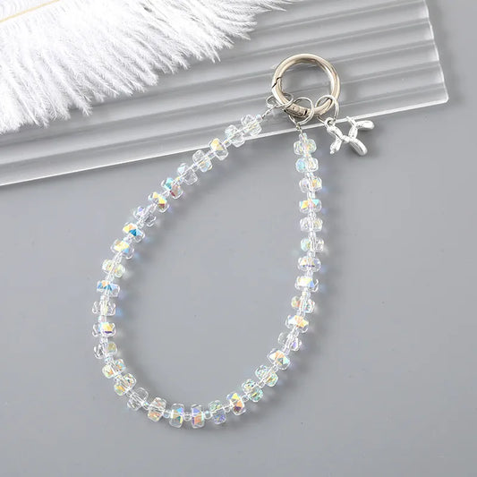 Modern Style Korean Style Dog Artificial Crystal Alloy Plastic Beaded Bag Pendant Mobile Phone Chain