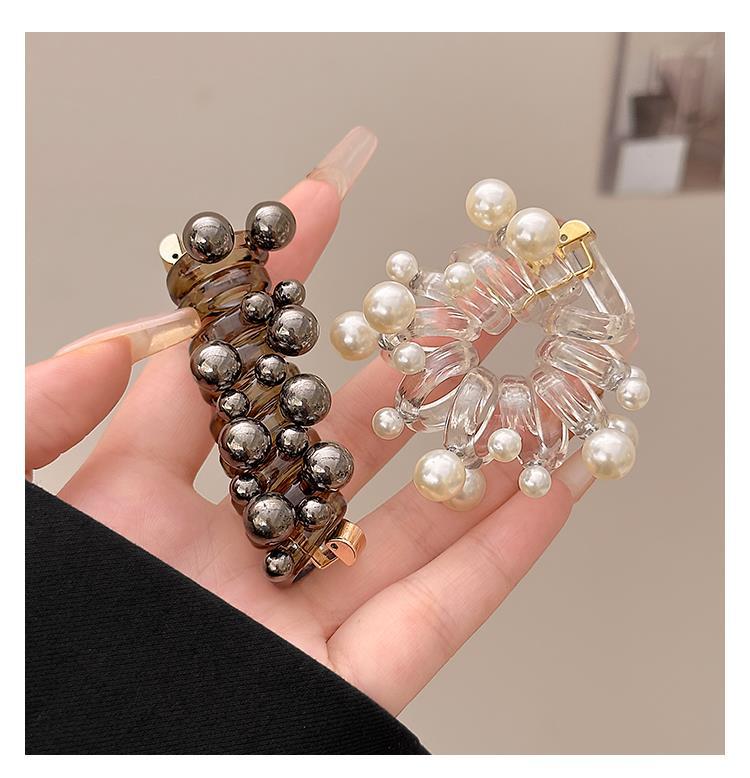 Women's Simple Style Classic Style Solid Color Plastic Inlay Pearl Bubble Braid Hair Rope