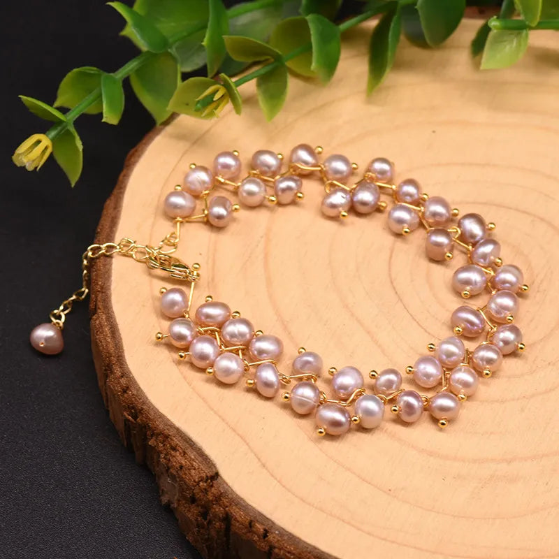 Original Design Solid Color Freshwater Pearl Plating 18k Gold Plated Bracelets