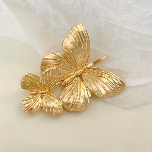 Simple Butterfly Metal Hairpin New Chinese Style Personalized One-character Clip Commuter Design Hairpin Hair Accessories For Women