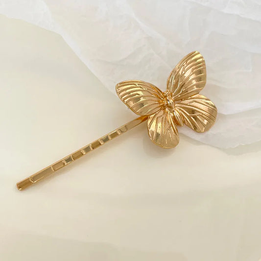 Simple Butterfly Metal Hairpin New Chinese Style Personalized One-character Clip Commuter Design Hairpin Hair Accessories For Women