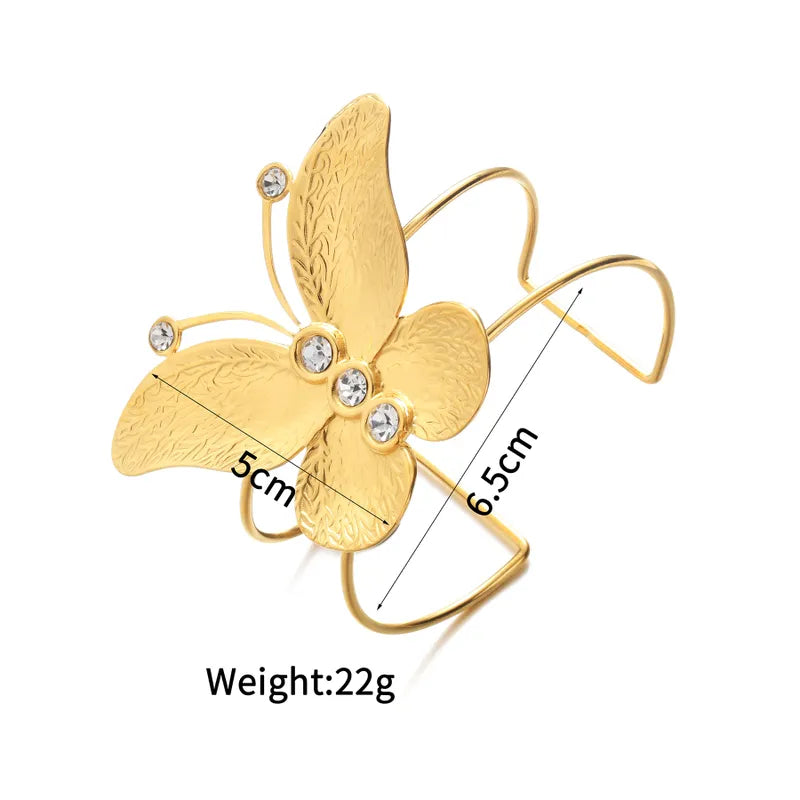 Simple Style Classic Style Butterfly 304 Stainless Steel Bangle In Bulk