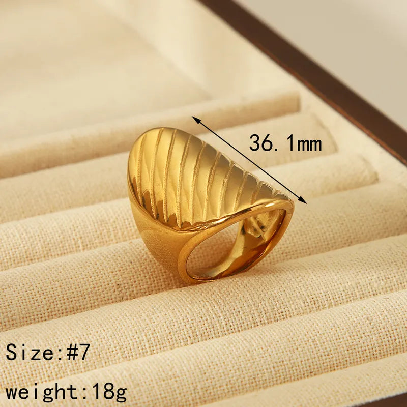 Style Commute Geometric Flower 304 Stainless Steel 18K Gold Plated Rings In Bulk