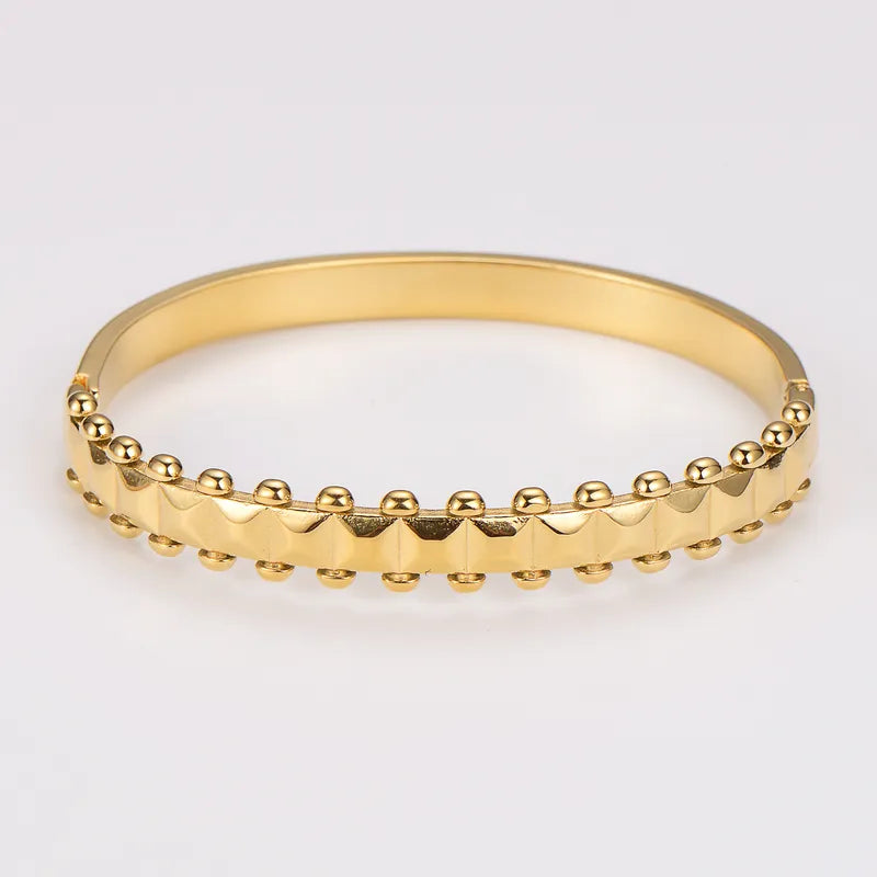 Simple Style Classic Style Geometric 304 Stainless Steel 18K Gold Plated Bangle In Bulk