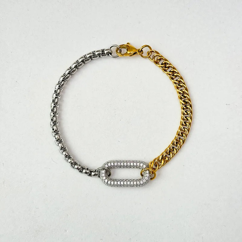 Simple Style Classic Style Geometric Titanium Steel 18K Gold Plated Bracelets In Bulk