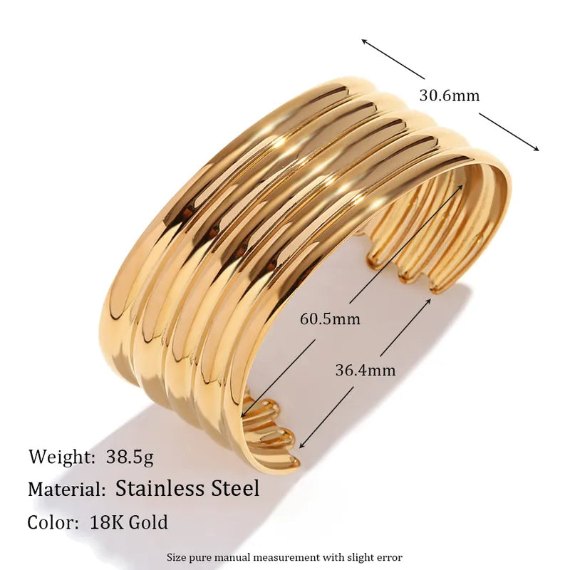 Simple Style Classic Style Solid Color 304 Stainless Steel 18K Gold Plated Bangle In Bulk